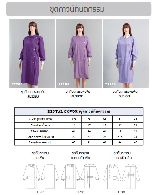 ผลิตจำหน่ายชุดกาวน์ทันตกรรมสีม่วง ราคาส่ง